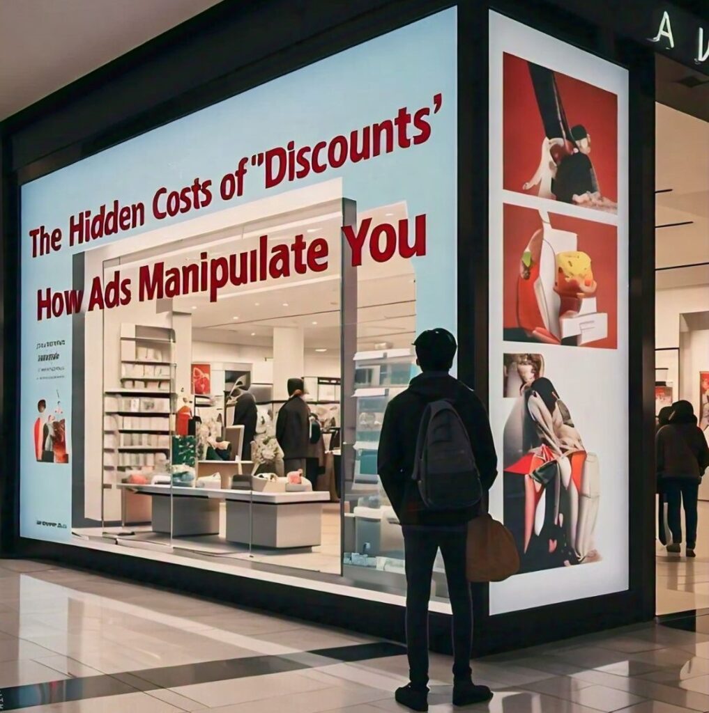 blog post article entitled hidden cost of discount: how ads manipulate you